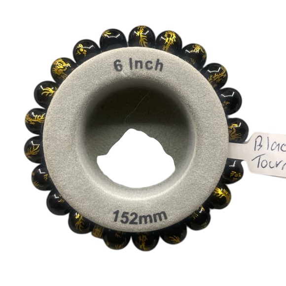 Black Tourmaline, Gold Dragon gemstone Bracelet, Stretch - Picture 2 of 4